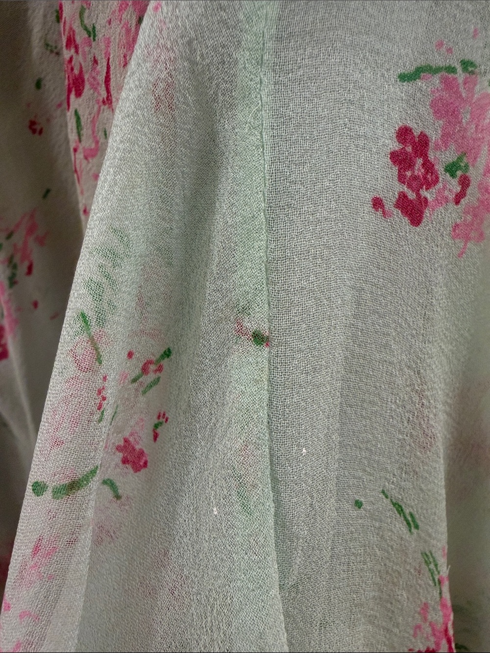 Vintage Abercrombie & Fitch Y2K Floral Ruffle Skirt 100% Silk - Picture 9 of 15